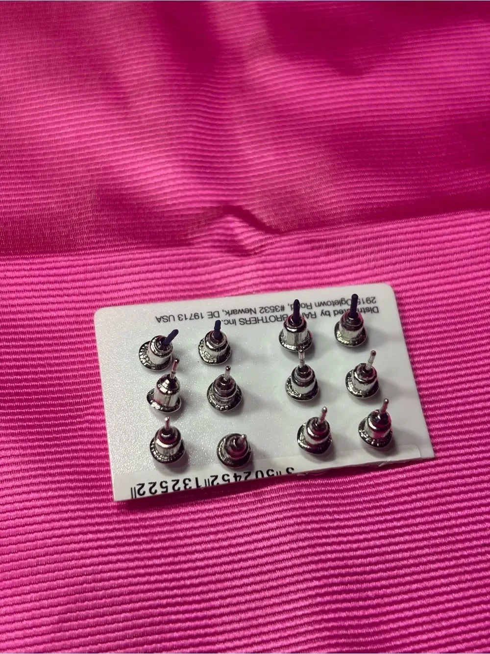 6 New Mixed Stud Earring Set in Silver & Navy